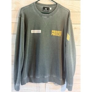 Private Elvis Presley Graceland  Crewneck Sweatshirt Sweater Light Green Size L